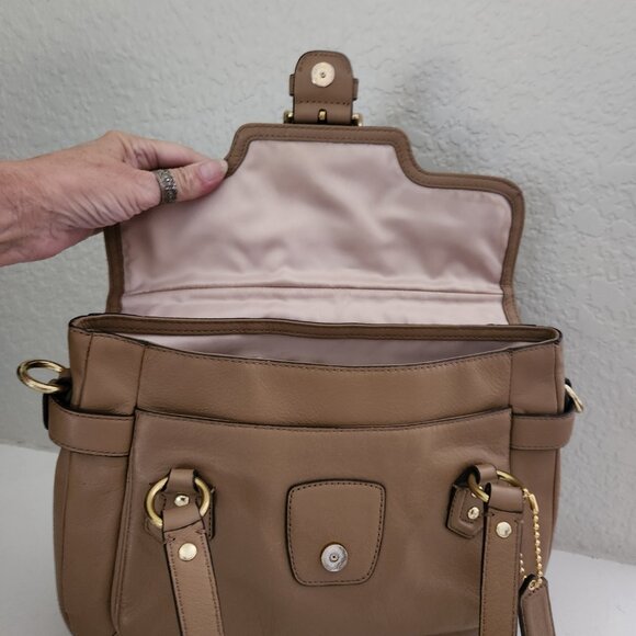 Euc Coach Campbell  All Tan Leather Satchel Handbag Purse - Picture 13 of 16